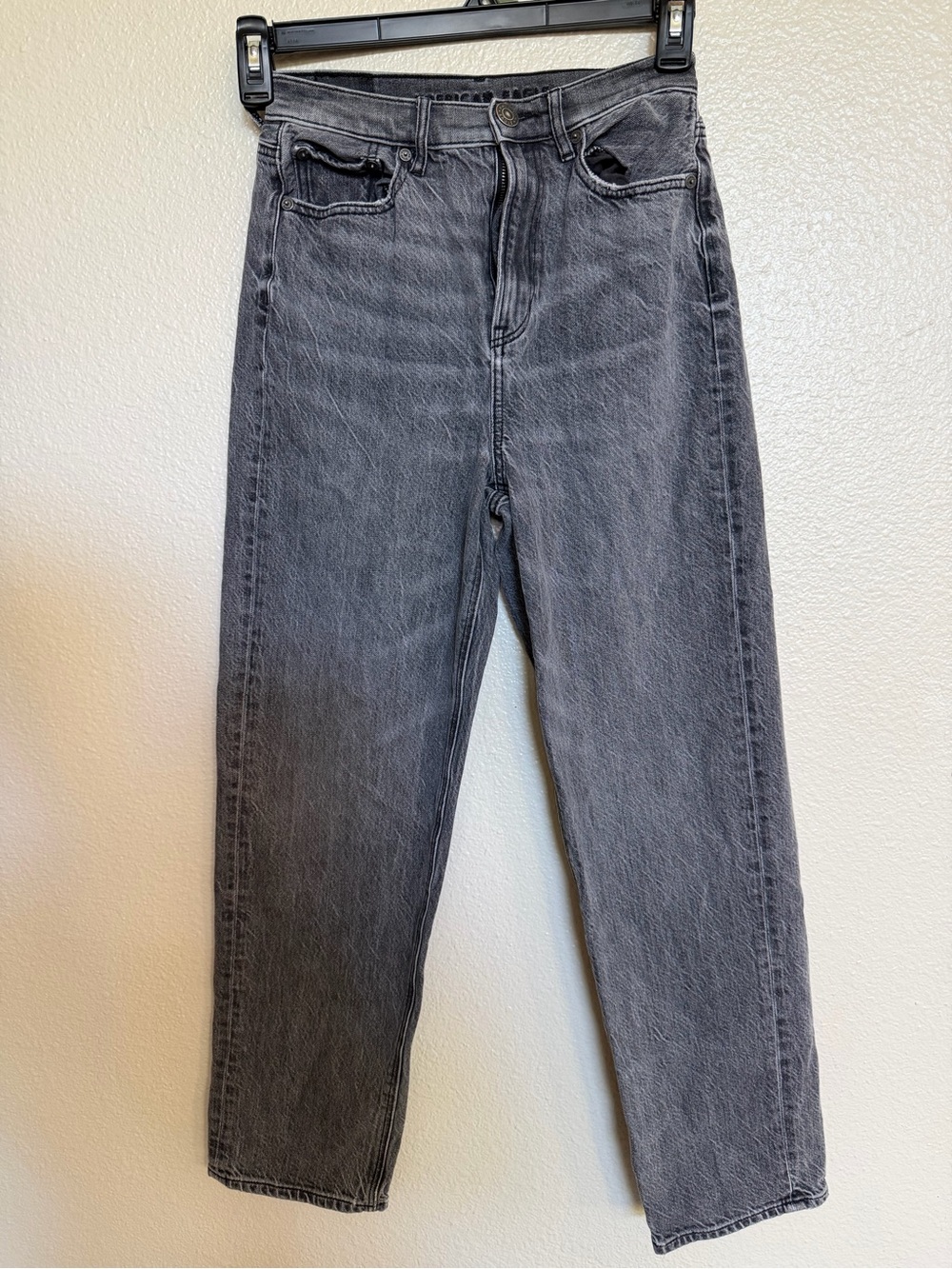 American Eagle Gray Mom Jeans High Rise Y2K Size O Short